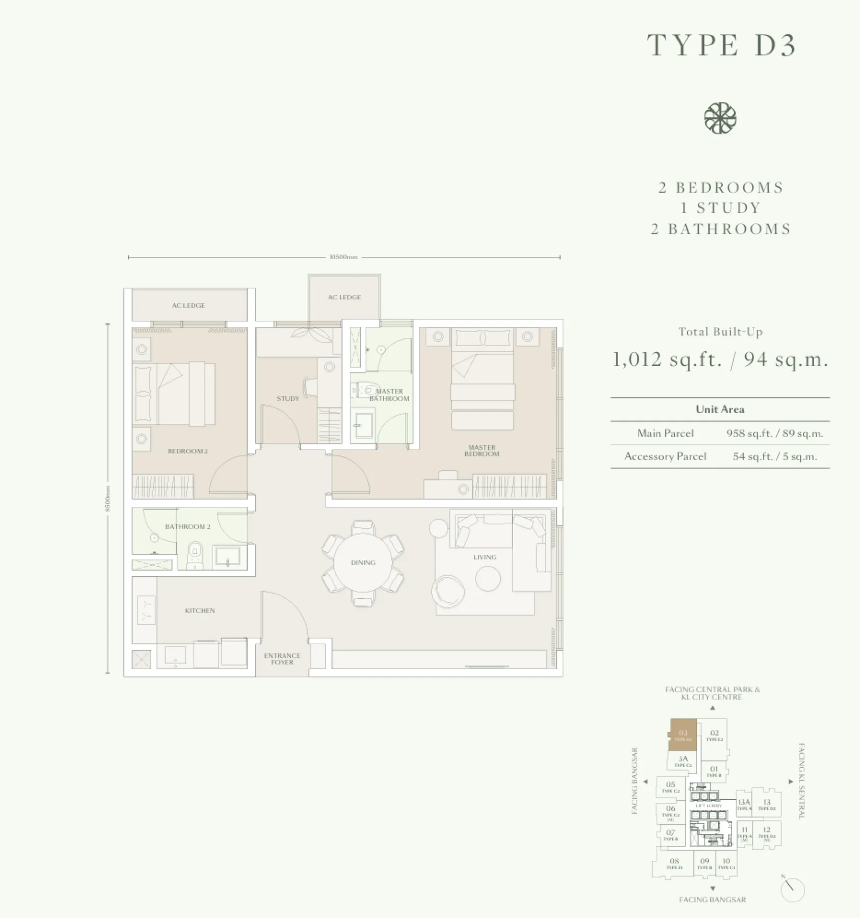 Parkside Residences Bangsar Type D3