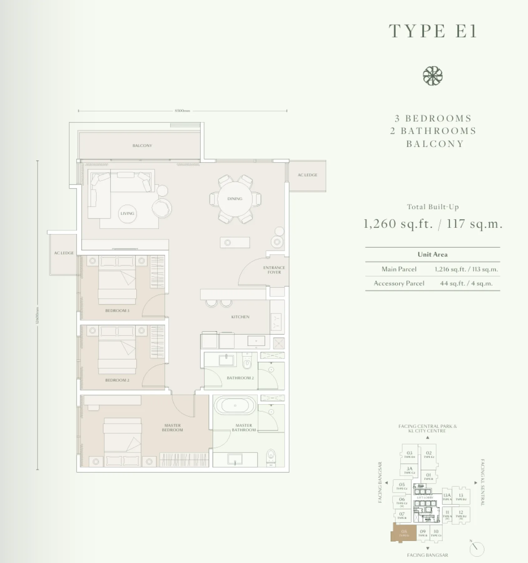 Parkside Residences Bangsar Type E1